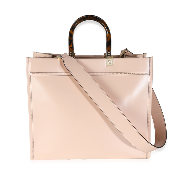 Fendi Light Rose Vitello King Plexiglass Medium Sunshine Shopper Tote - Picture 2 of 7